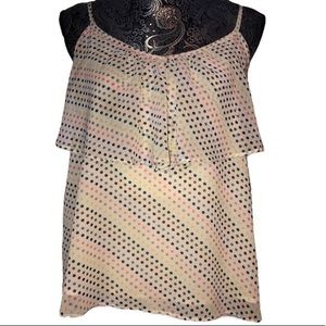 Spaghetti strap polka‎ dot blouse